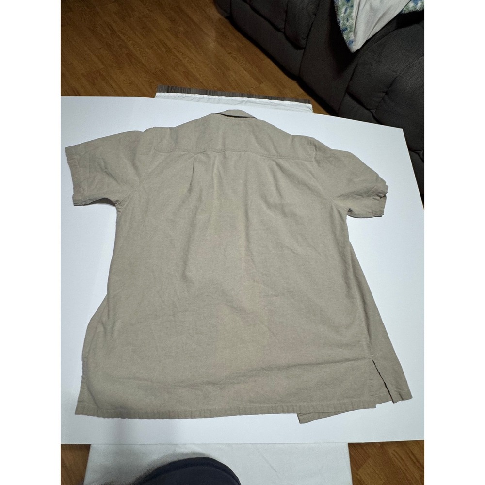 Hook & Tackle Outfitters Mens XL Tan Khaki Short Sleeve Fishing Button Up Shirt